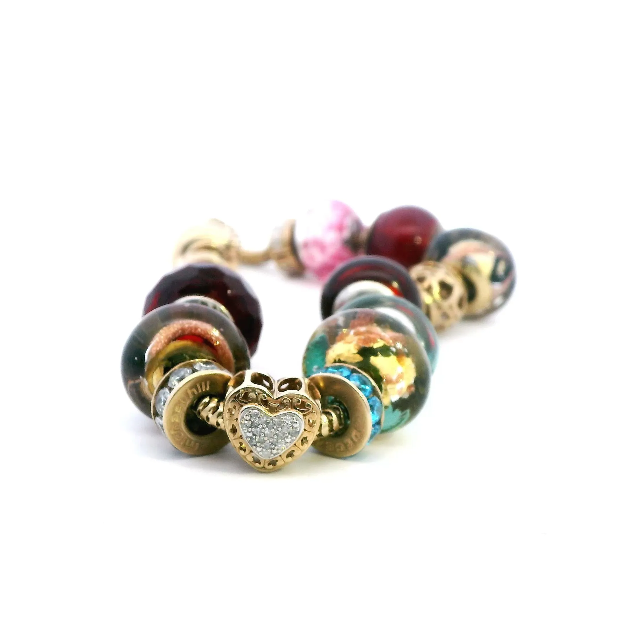 Luxurious 10k Yellow Gold Charm Bracelet with Exclusive Charms
