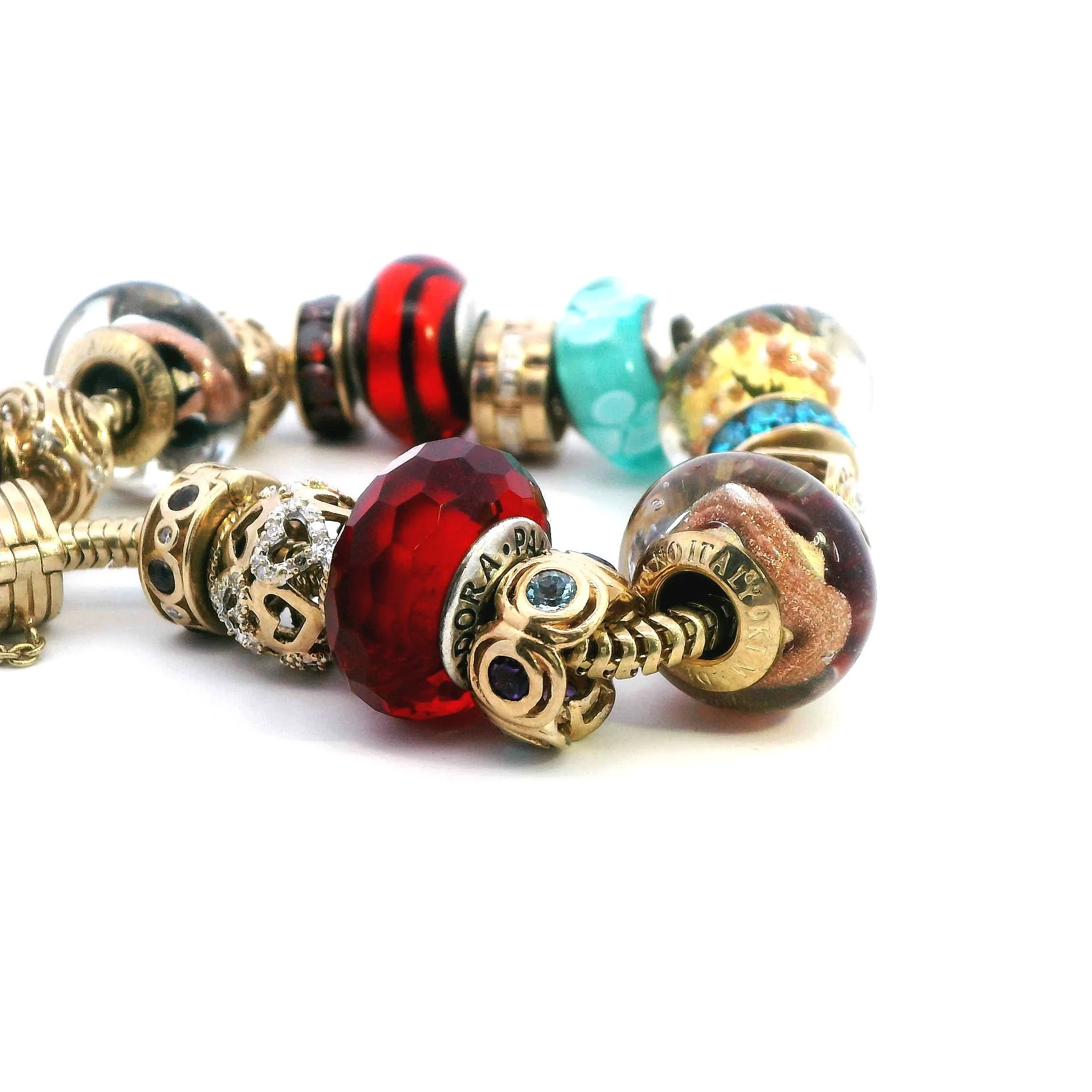 Luxurious 10k Yellow Gold Charm Bracelet with Exclusive Charms