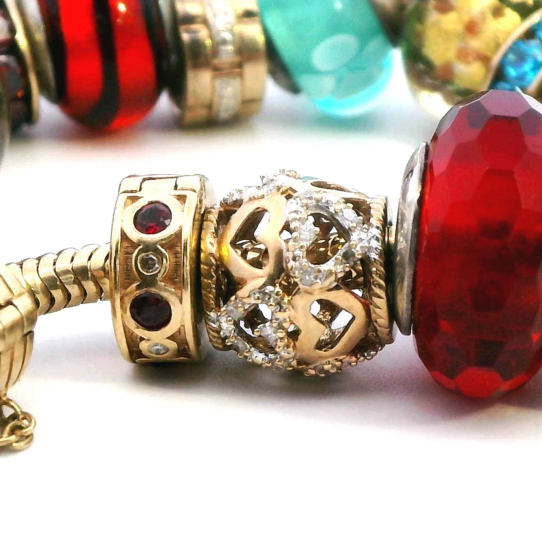 Luxurious 10k Yellow Gold Charm Bracelet with Exclusive Charms