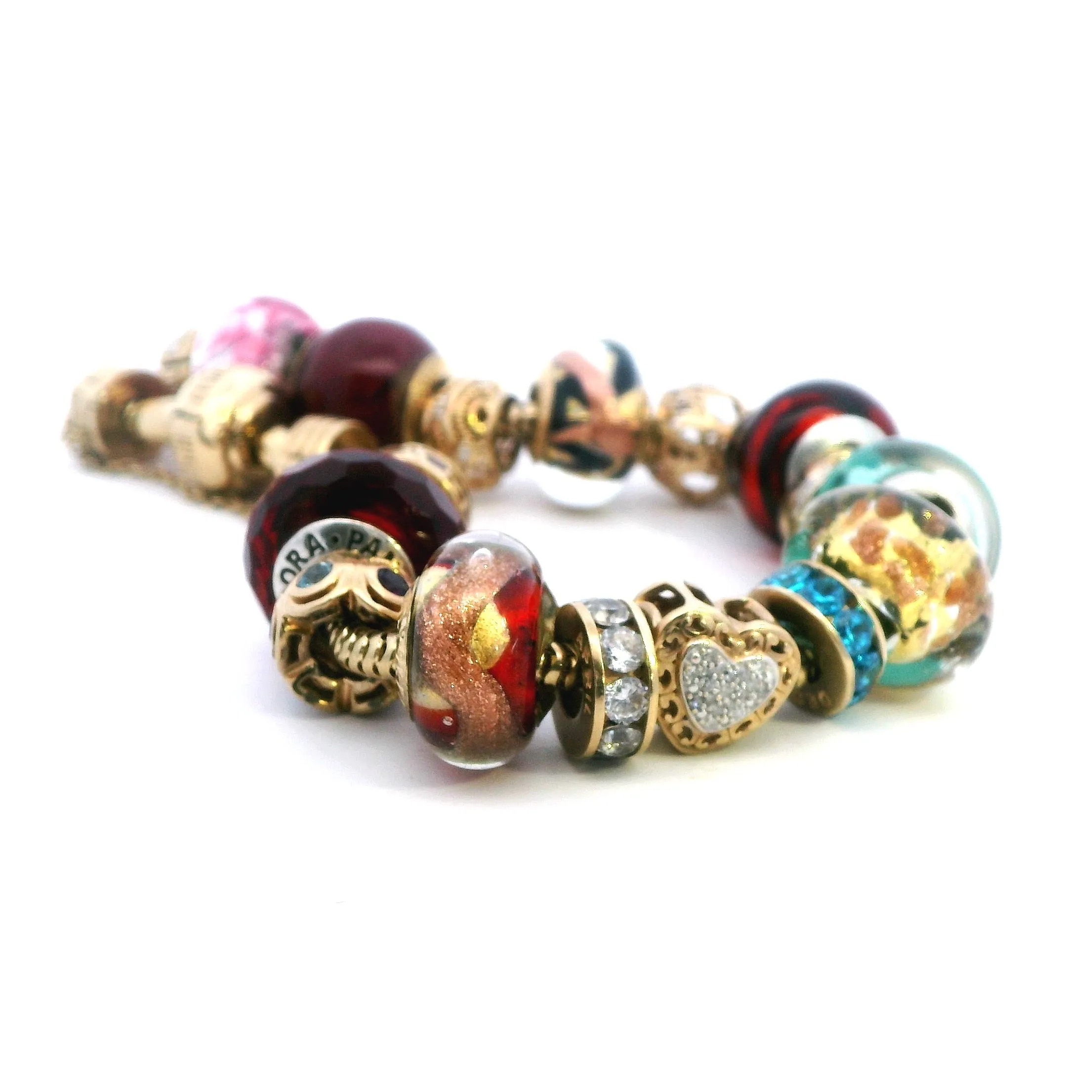 Luxurious 10k Yellow Gold Charm Bracelet with Exclusive Charms