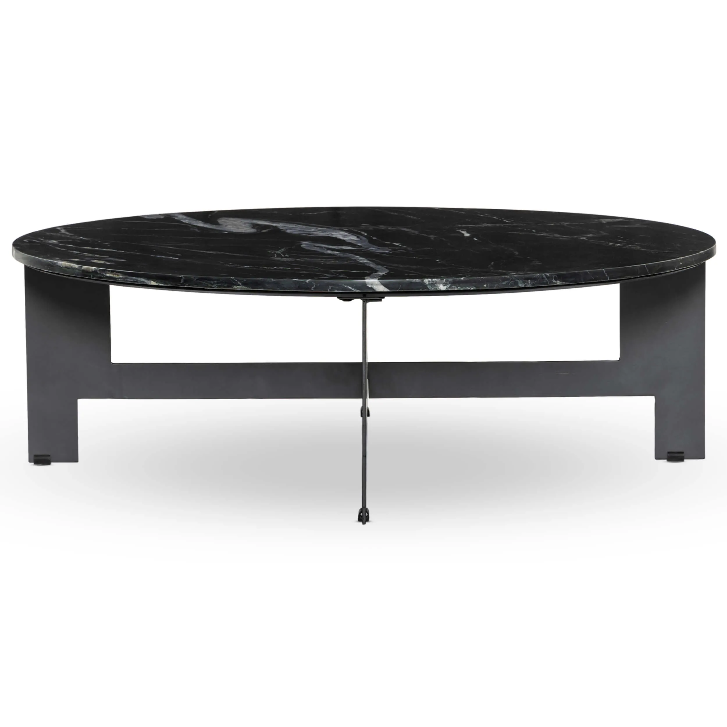 Marble Round Coffee Table, Black
