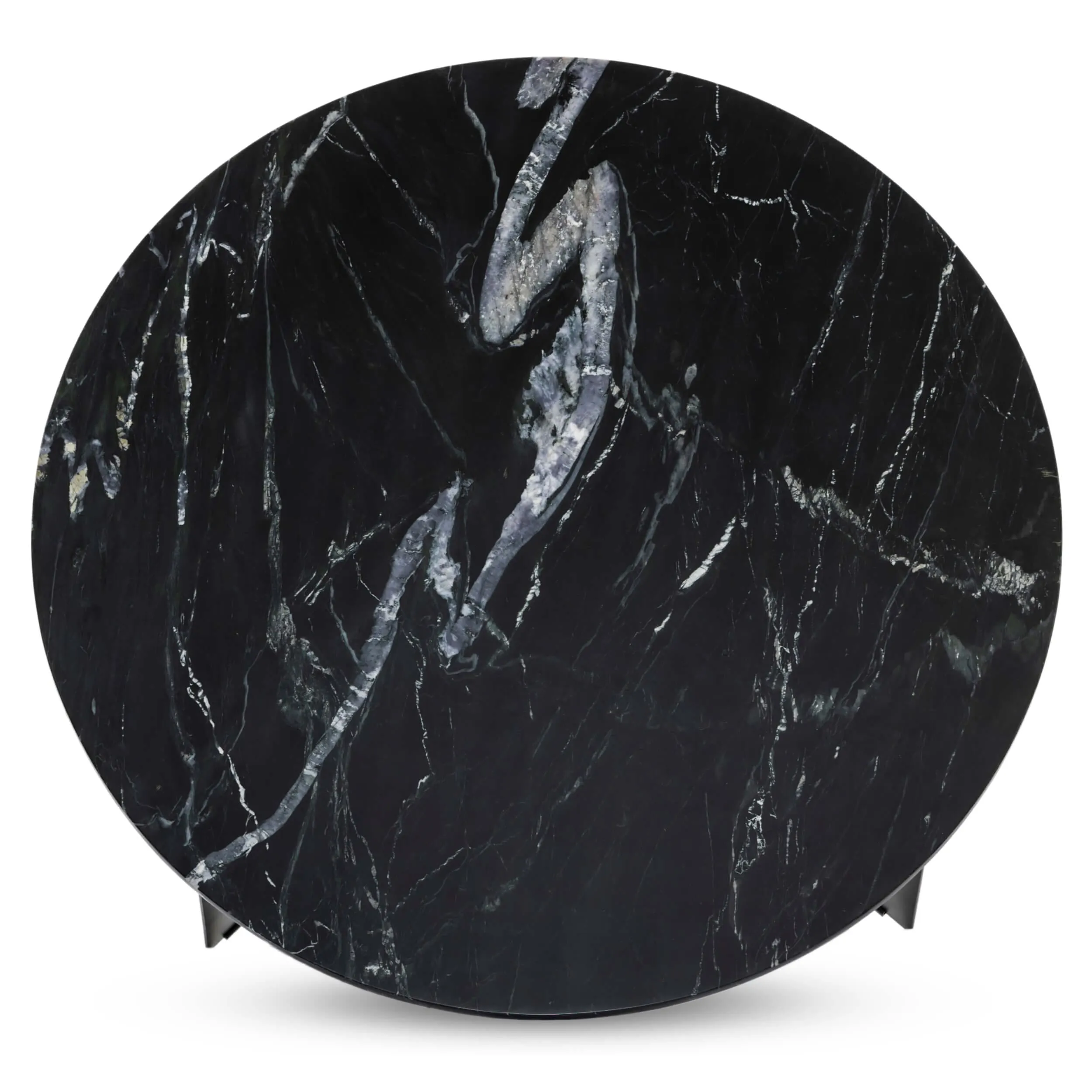 Marble Round Coffee Table, Black