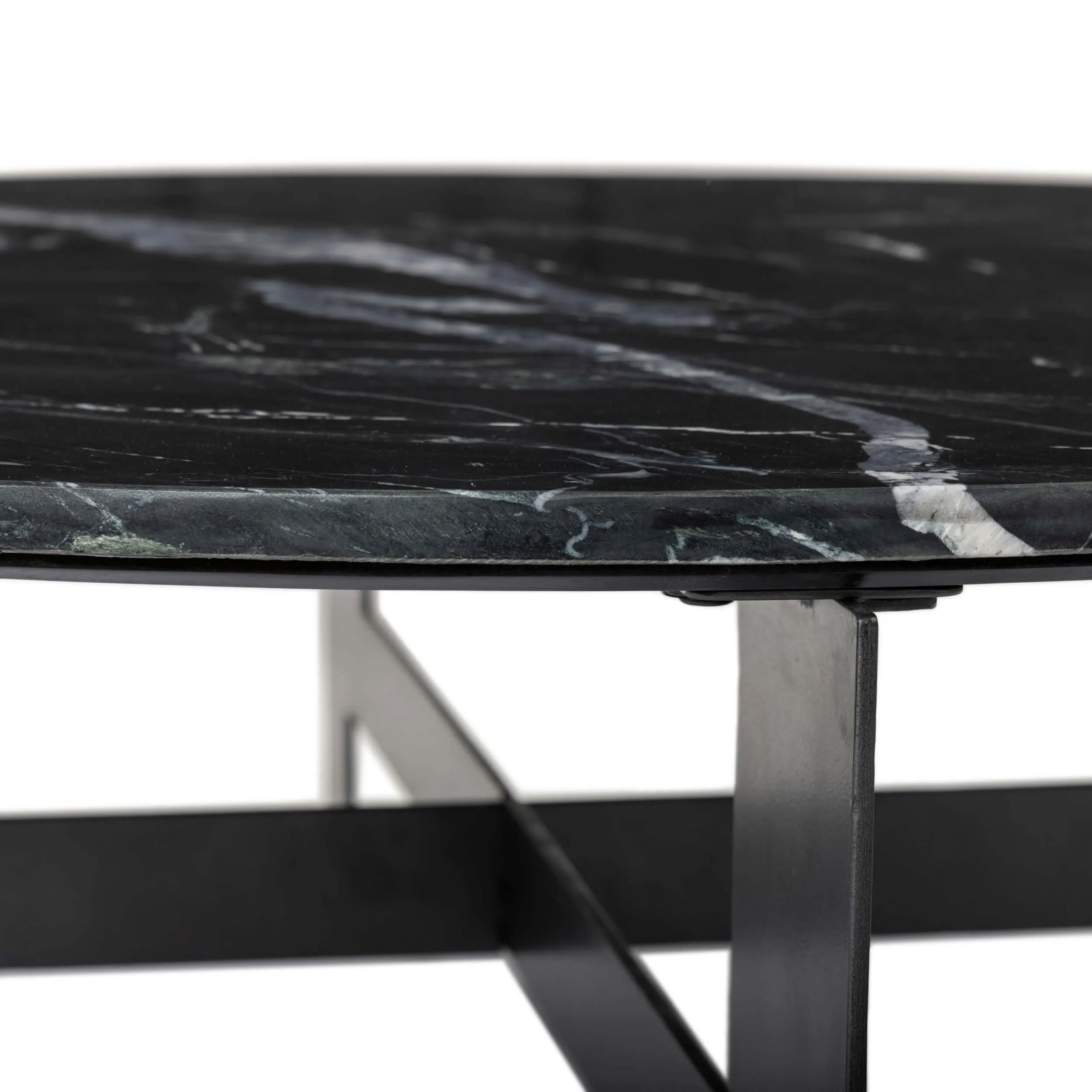 Marble Round Coffee Table, Black