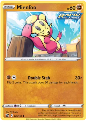 Mienfoo (076/163) [Sword & Shield: Battle Styles]