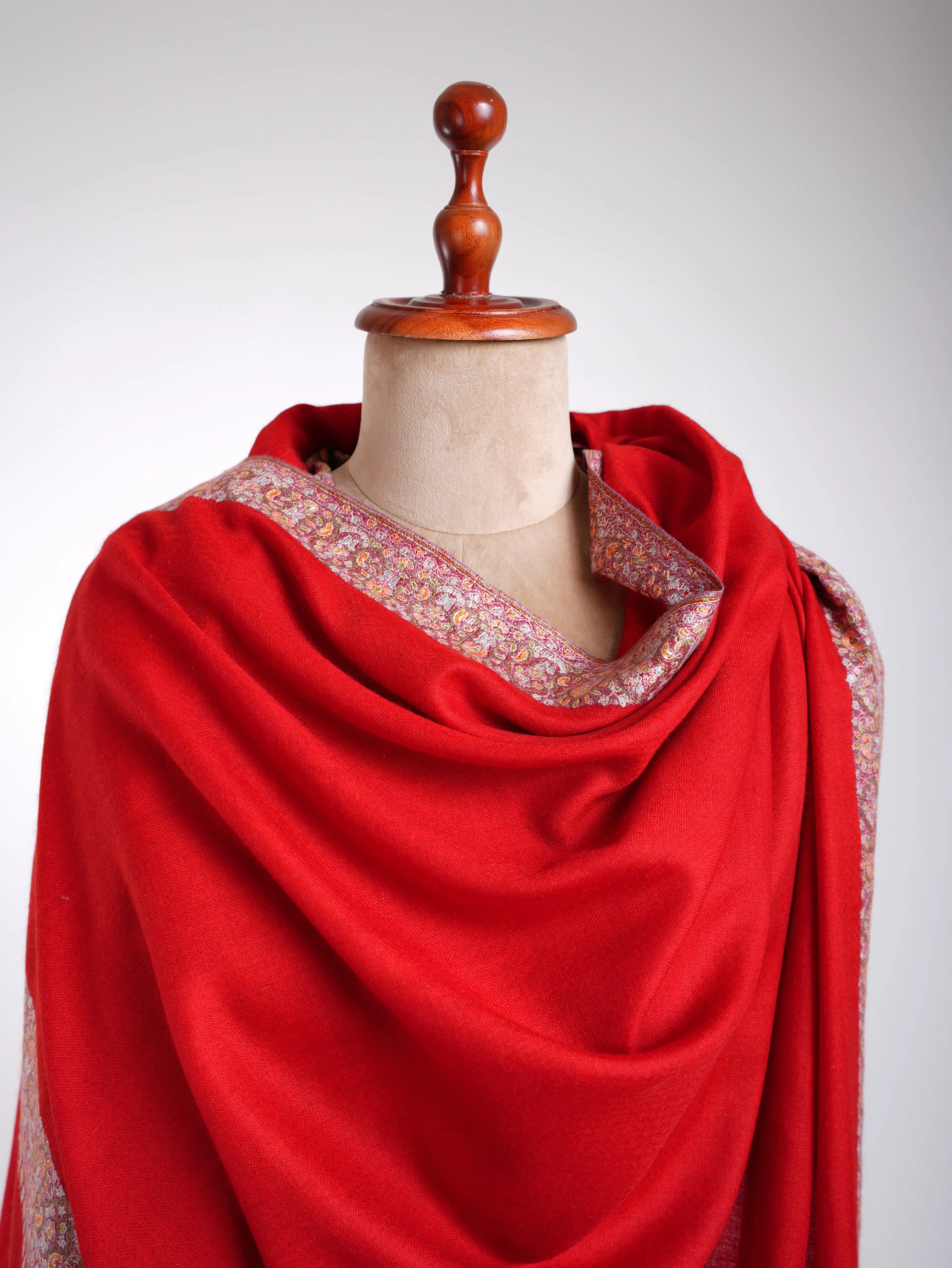 Neemdaur Authentic Pashmina Shawl Fiery Red