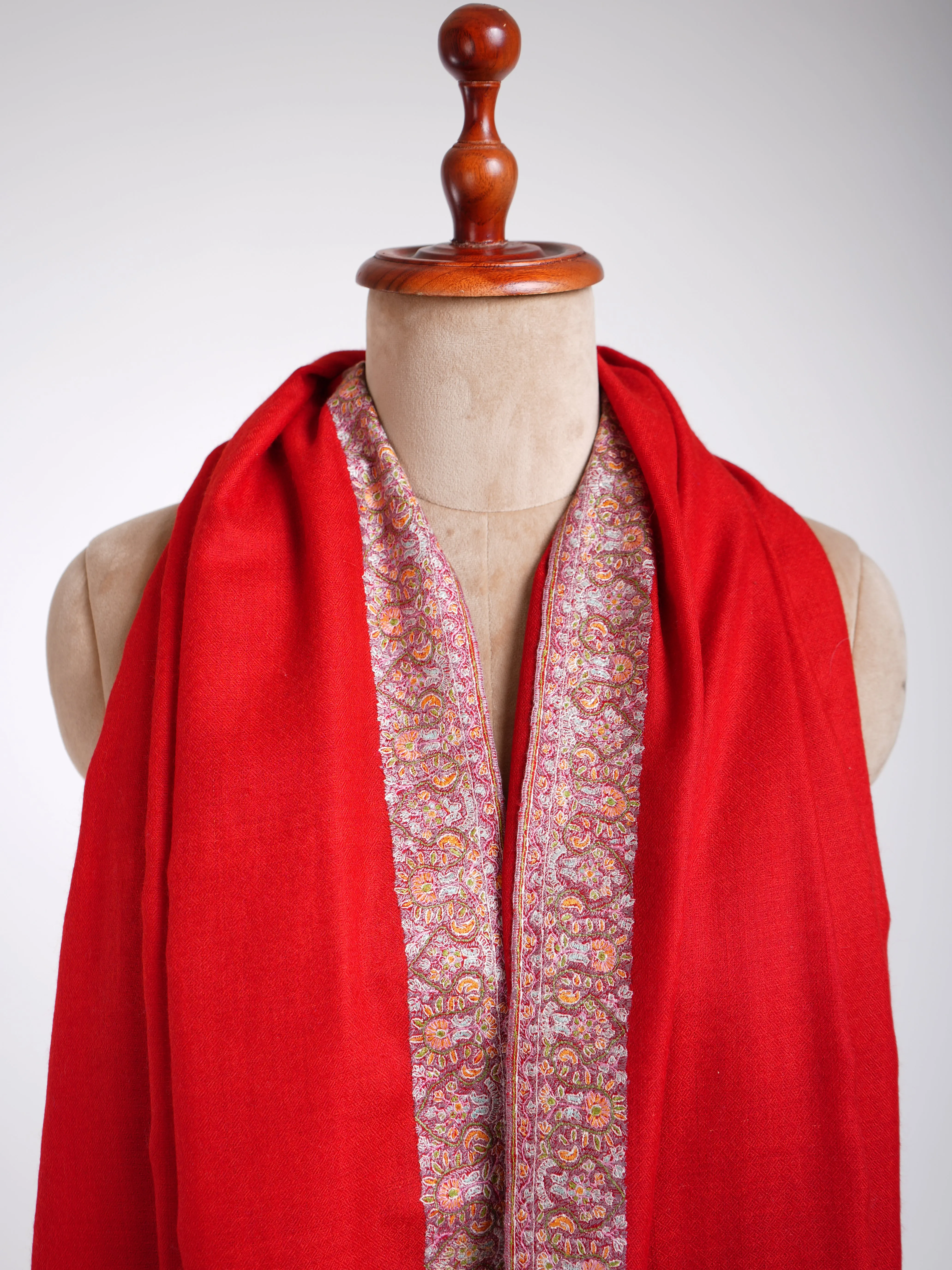 Neemdaur Authentic Pashmina Shawl Fiery Red