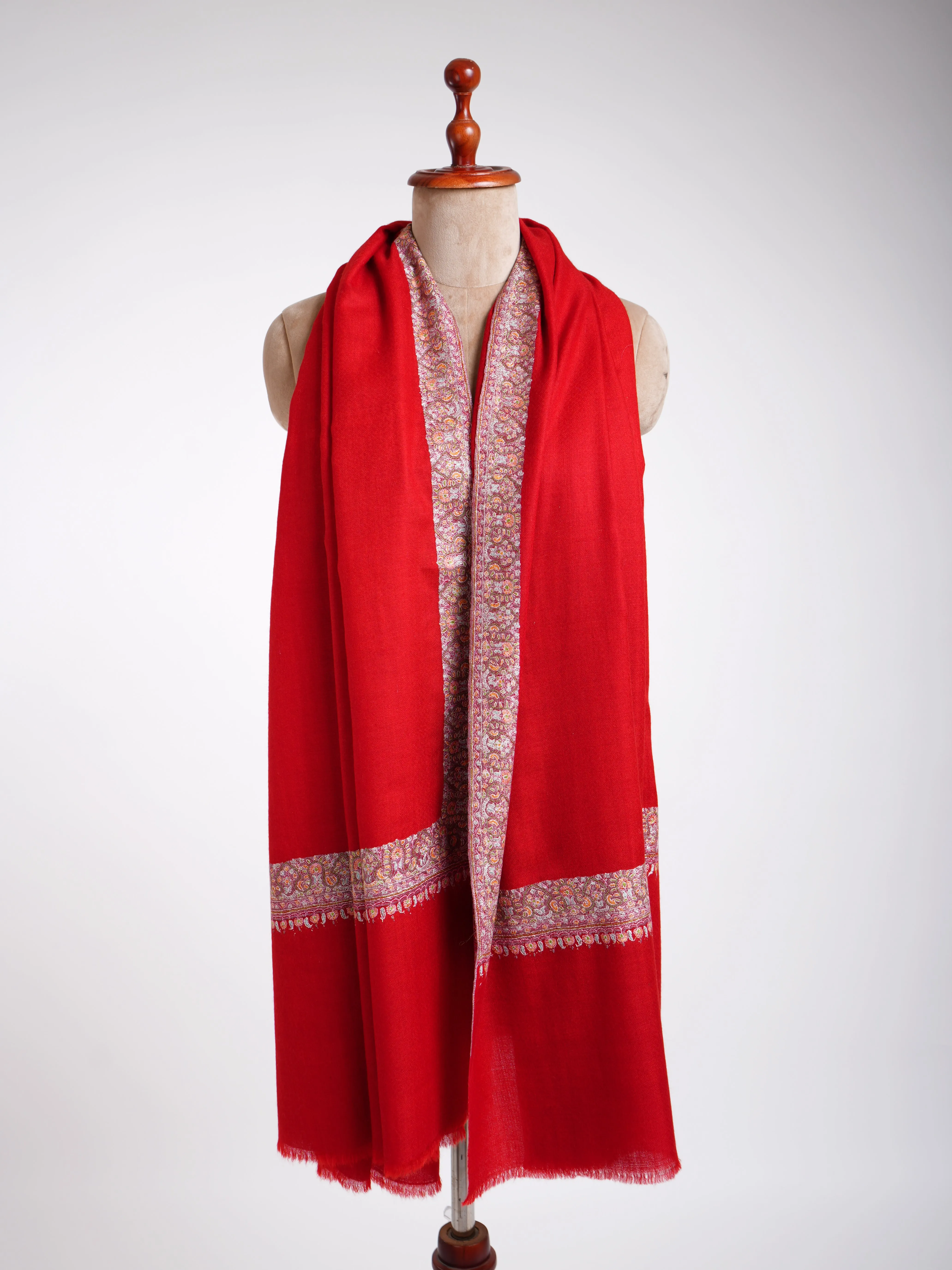 Neemdaur Authentic Pashmina Shawl Fiery Red