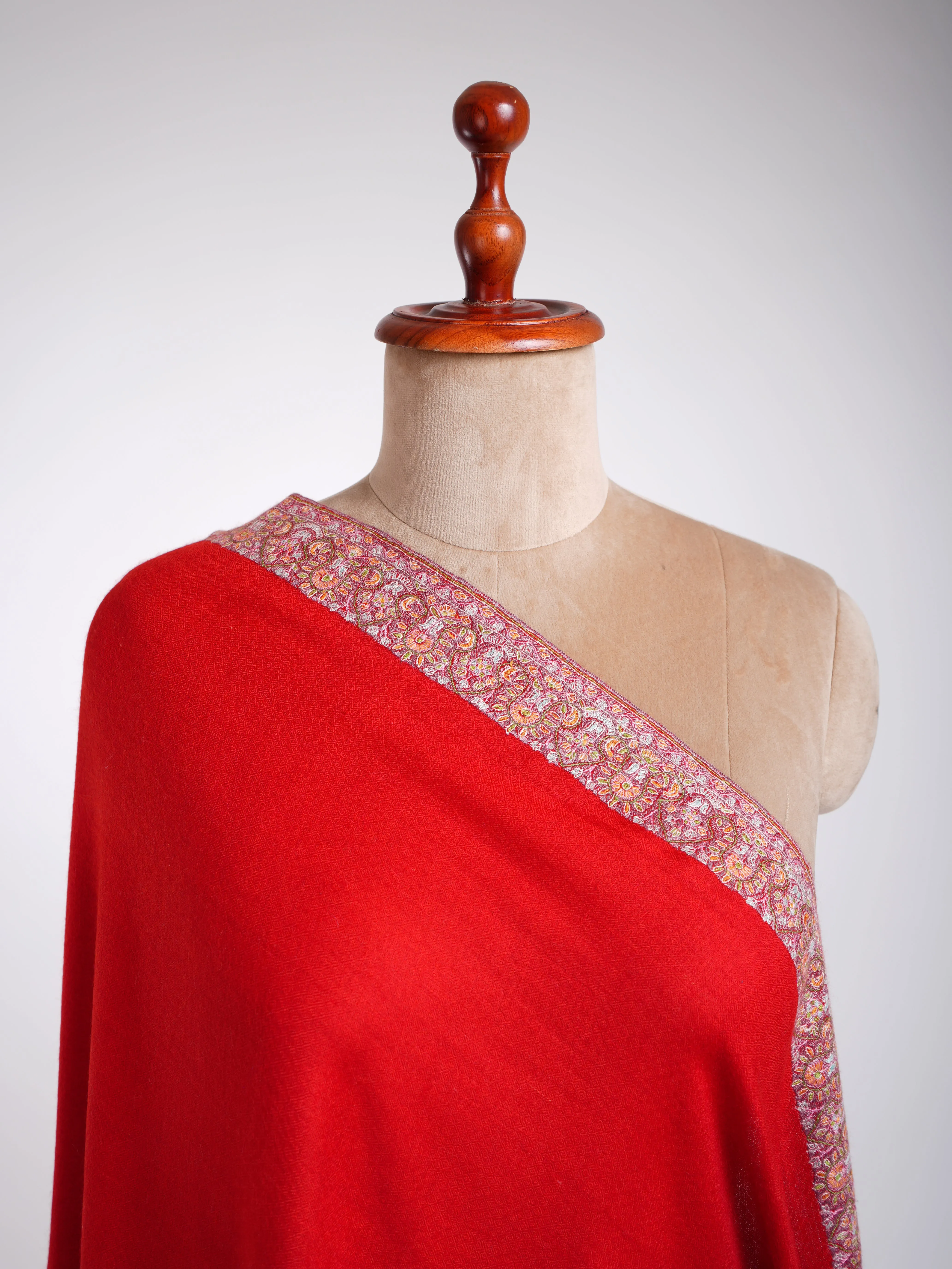 Neemdaur Authentic Pashmina Shawl Fiery Red
