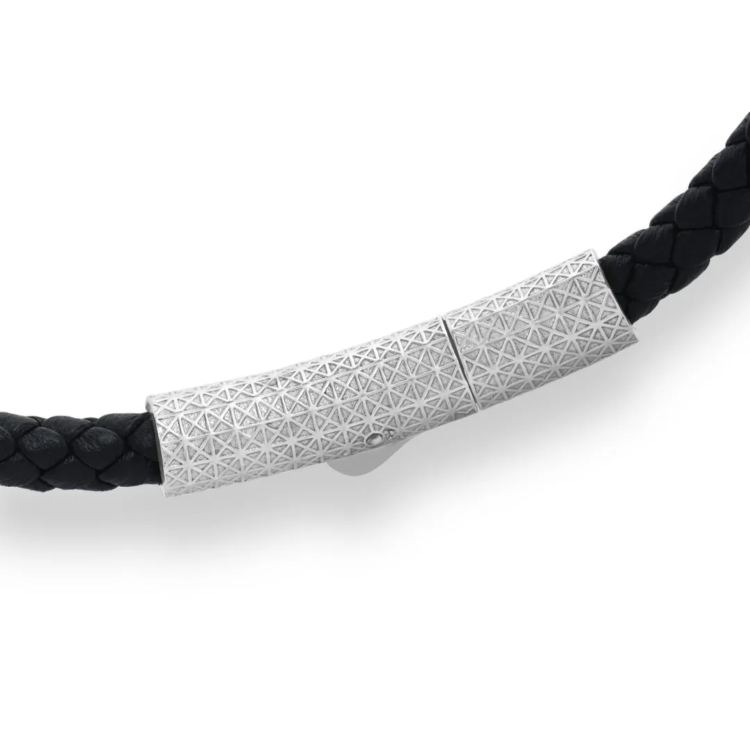 Pave Buckle Leather Bracelet in Gold