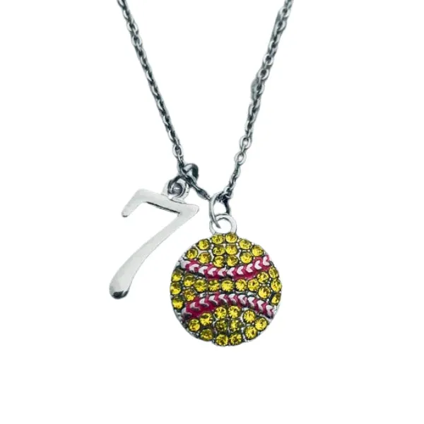 Personalized Softball Necklace