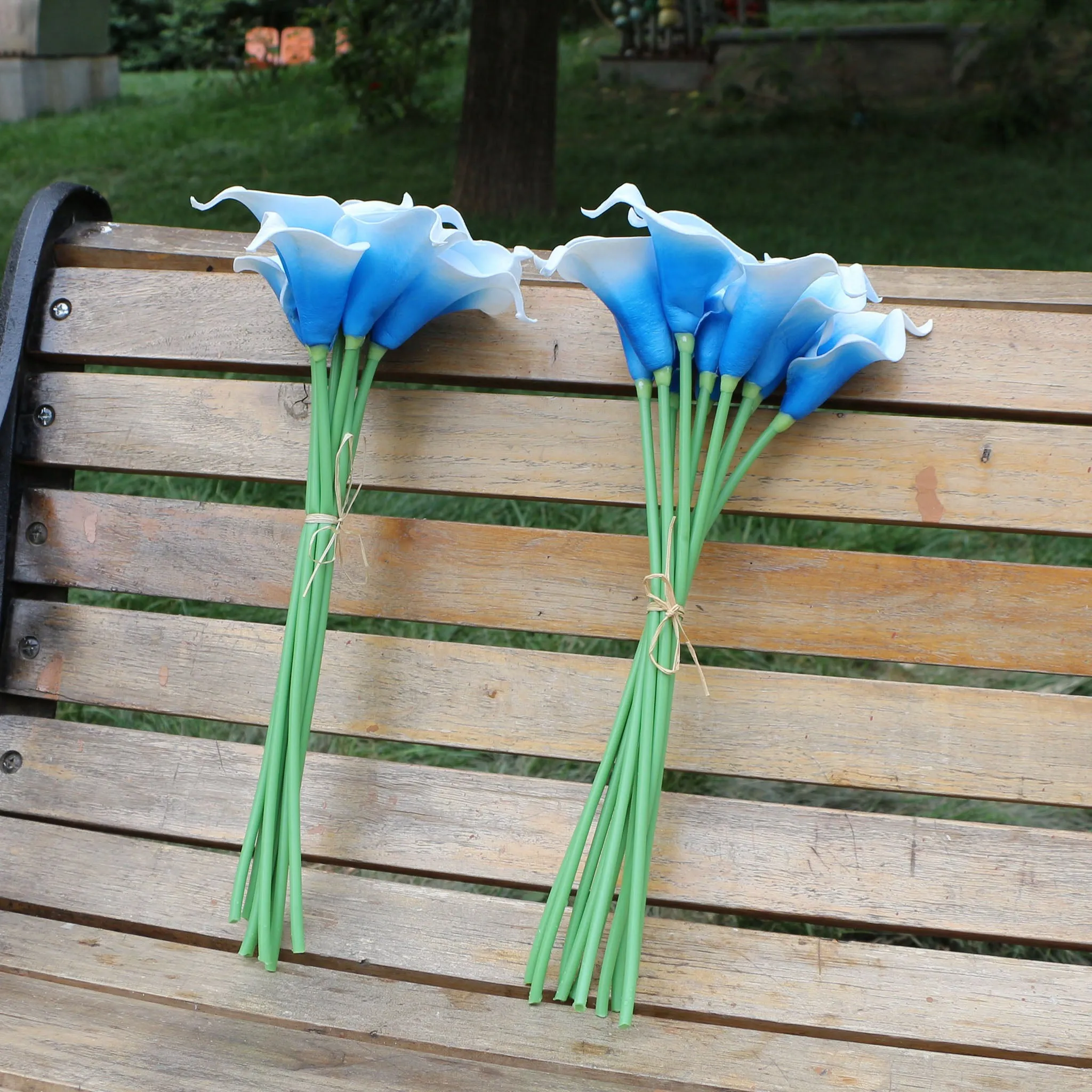 Picasso Calla Lily Blue Bridal Bouquet Wedding Flowers
