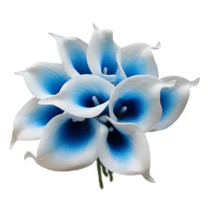Picasso Calla Lily Blue Bridal Bouquet Wedding Flowers