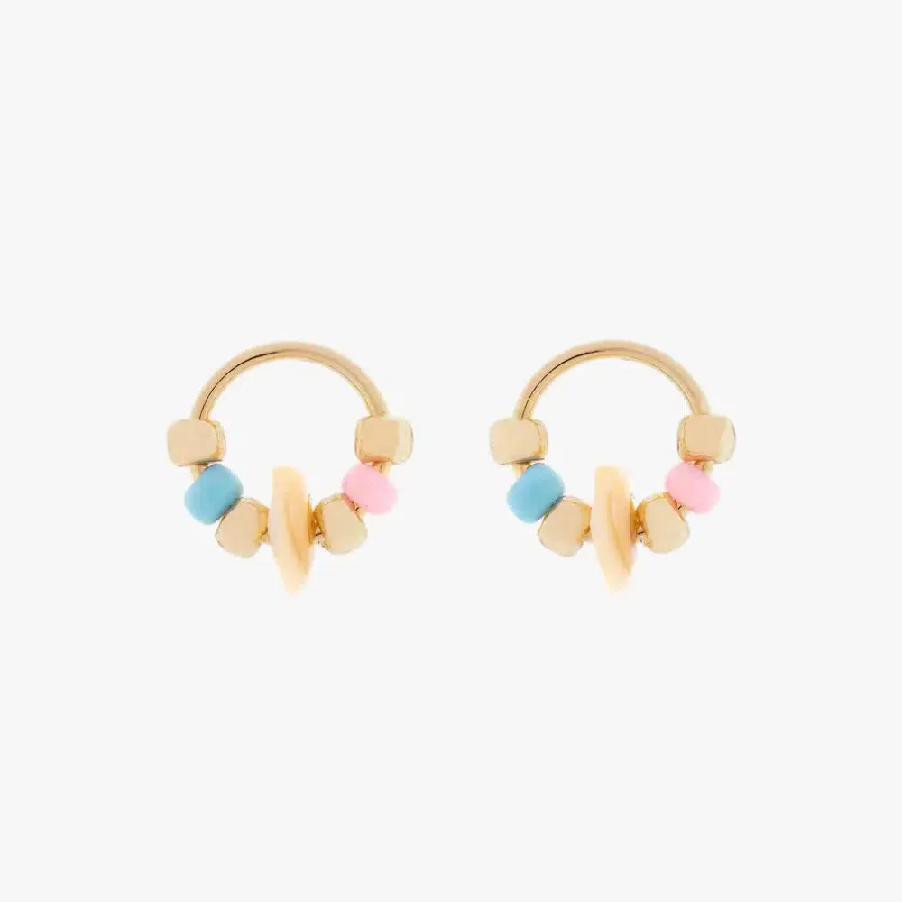Pura Vida Seed Bead and Shell Stud Earrings