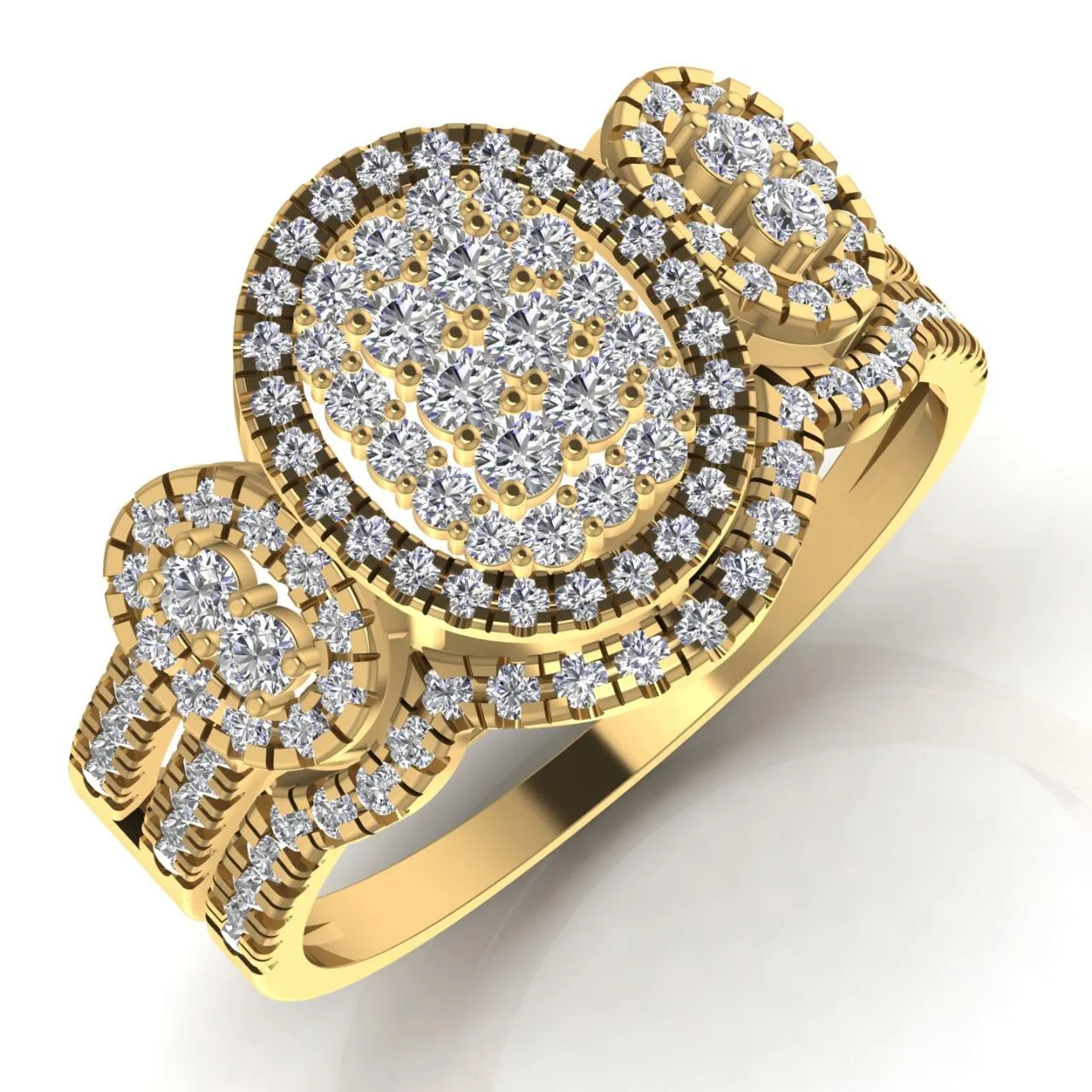 Regina Oval Cluster Natural Diamond Bride Set