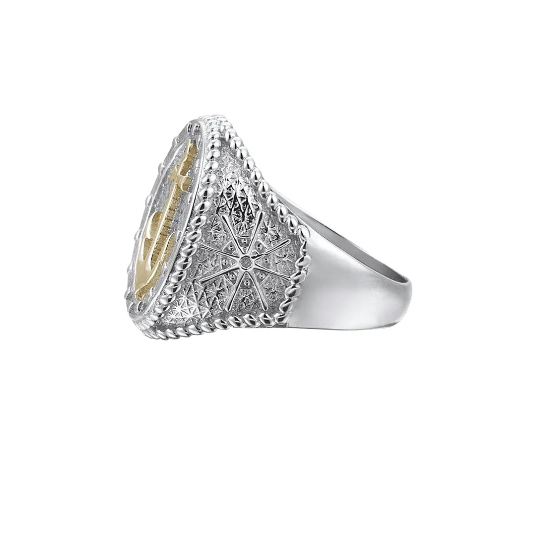 Sailor's Anchor Ring With Solid Gold