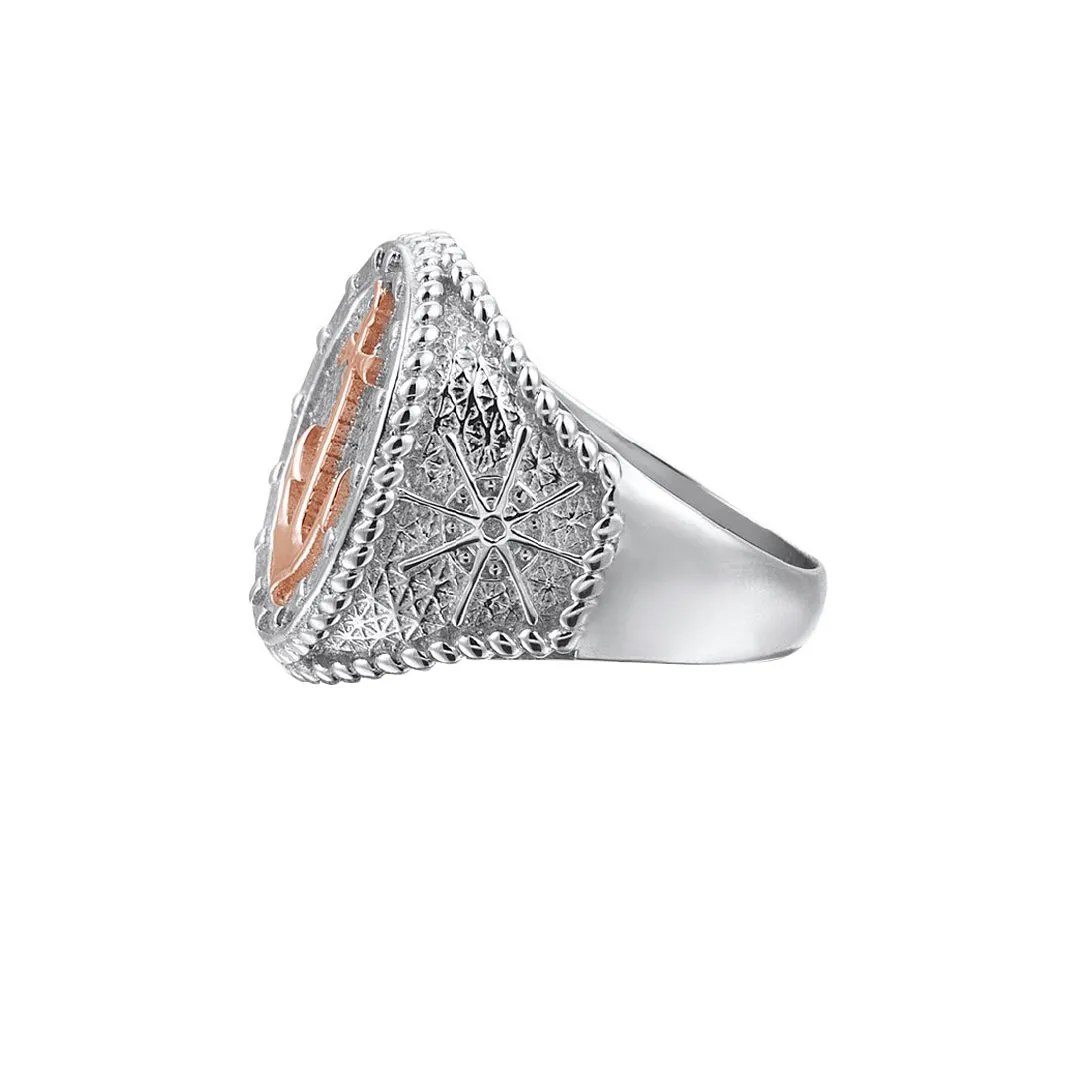 Sailor's Anchor Ring With Solid Gold