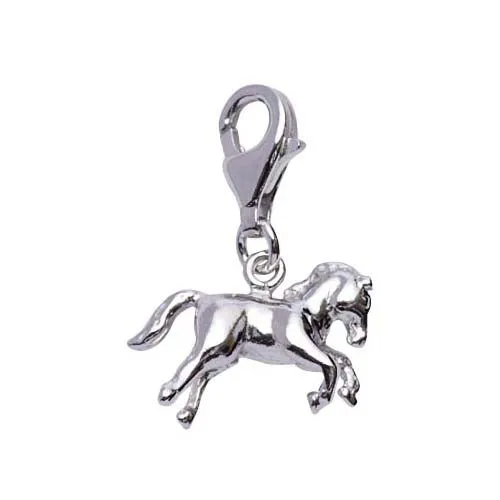 Silver Stallion Horse Charm
