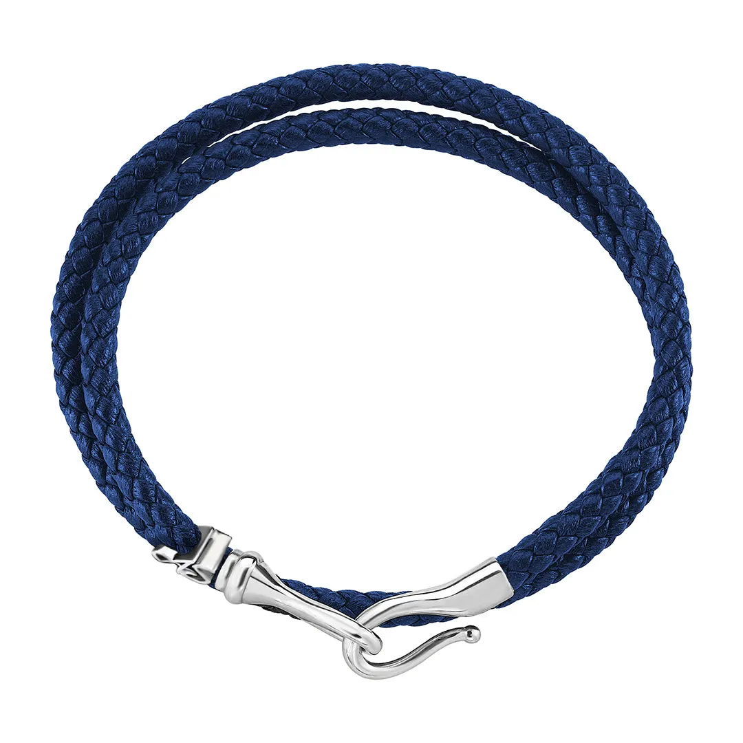 Statement Fish Hook Wrap Leather Bracelet in Gold