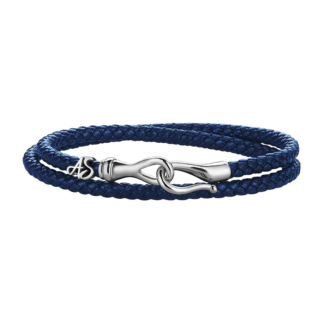 Statement Fish Hook Wrap Leather Bracelet in Gold