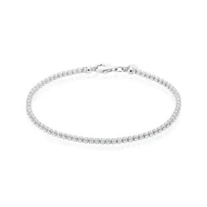 Sterling Silver 19 cm Cubic Zirconia Tennis Bracelet