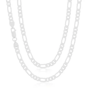 Sterling Silver 55cm Diamond Cut Bevelled 1:3 Figaro Chain