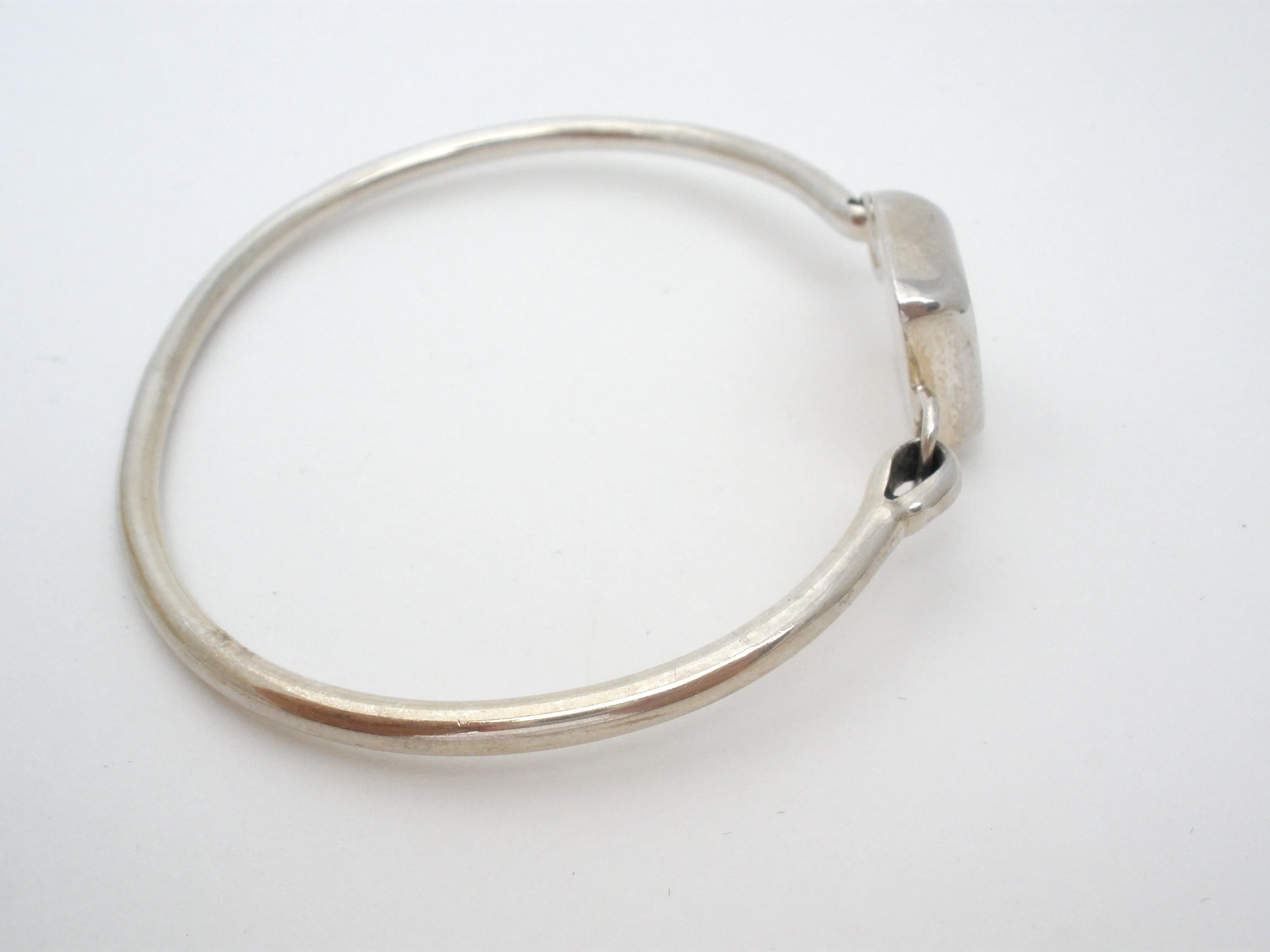 Sterling Silver Jasper Bangle Bracelet Vintage