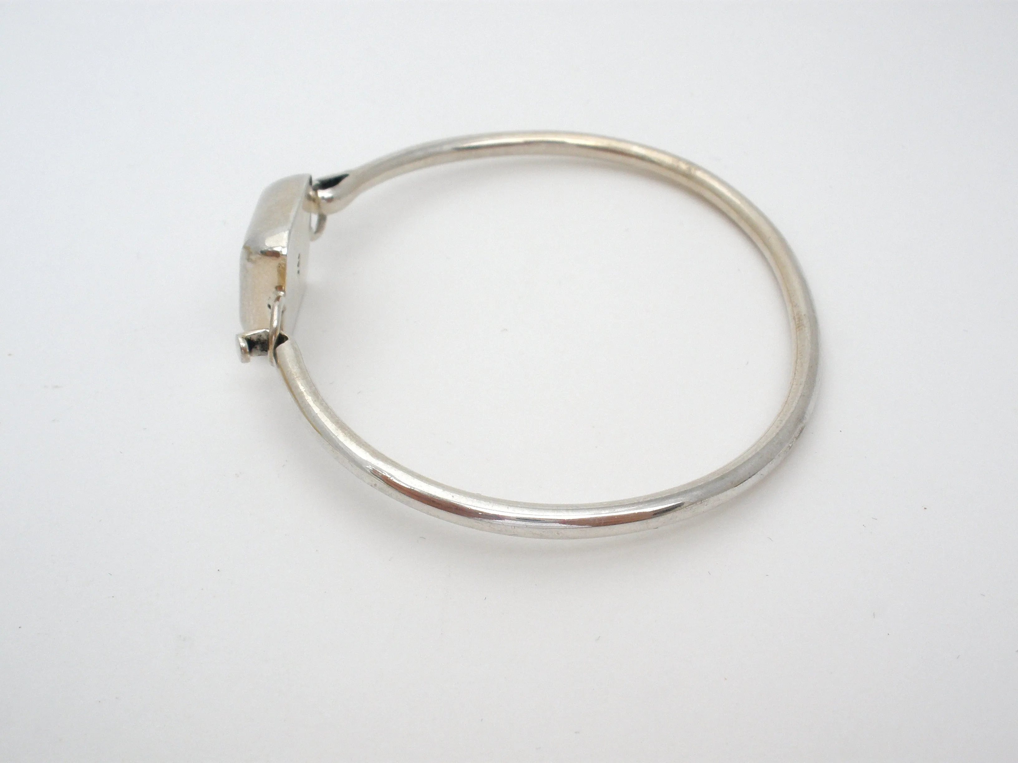 Sterling Silver Jasper Bangle Bracelet Vintage