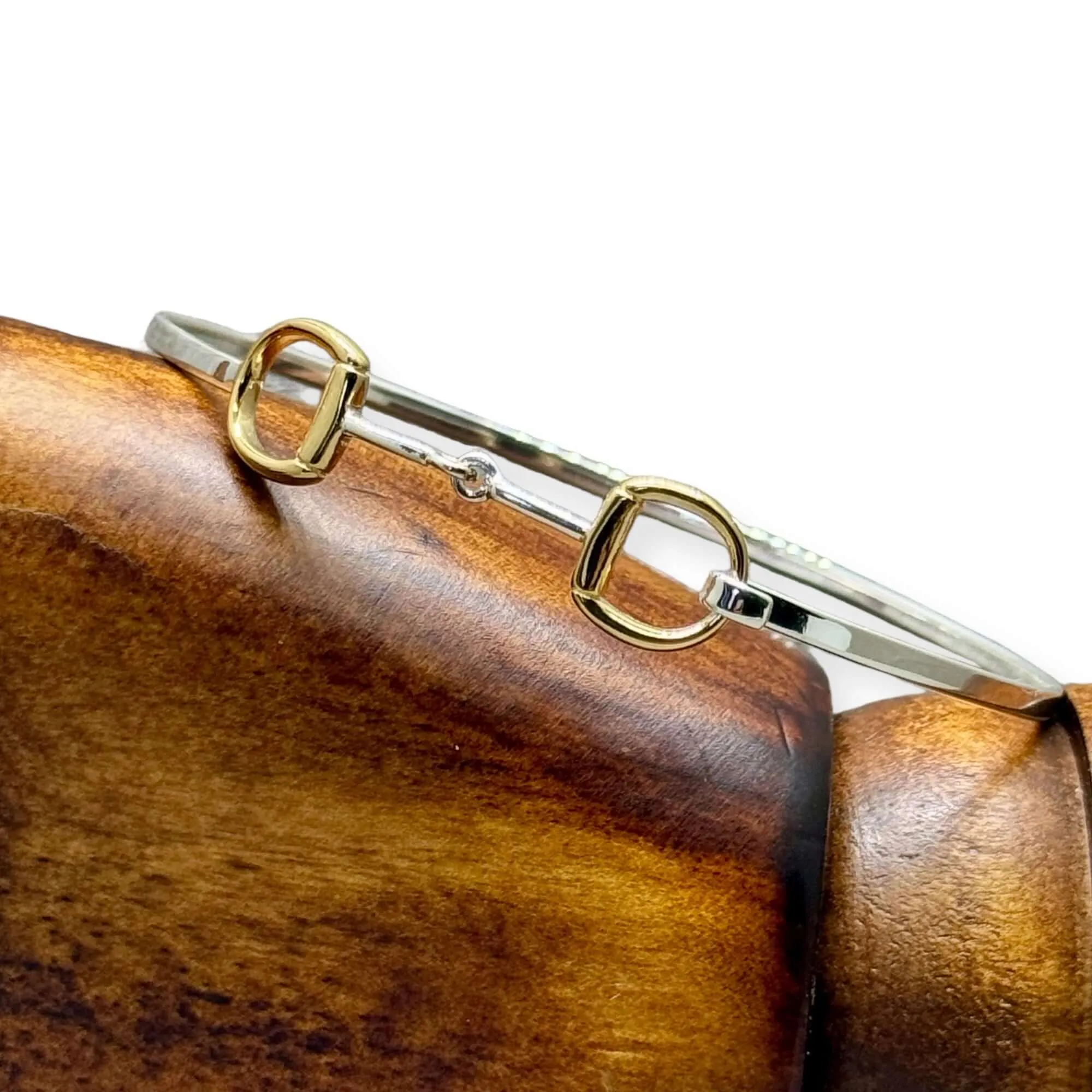 Sterling Silver Snaffle Cuff Bracelet - Gold Vermeil