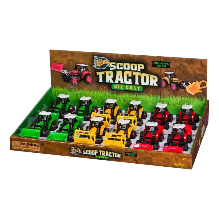 Toysmith Scoop Tractor-Toy Tractor, Die Cast - 3 Styles