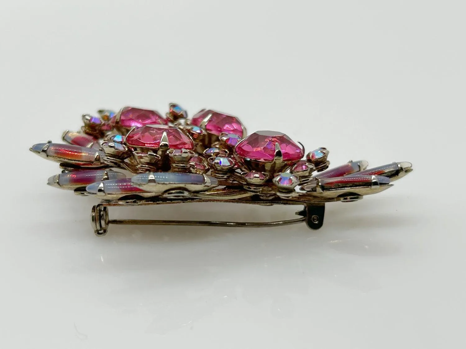 Vintage Pink Abstract Floral Layered Brooch